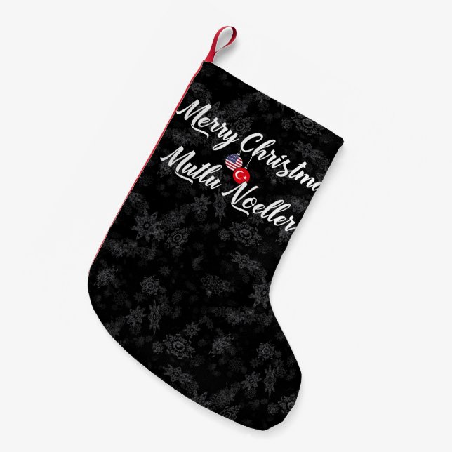 Bilingual Turkish American Xmas Stocking (Front (Hanging))