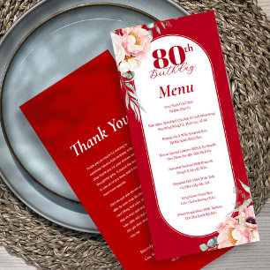 Bilingual Vietnamese English Peony Birthday Menu