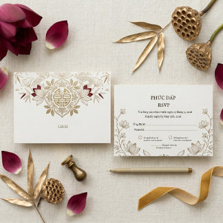 Bilingual Vietnamese English THẺ PHÚC ĐÁP  RSVP Card