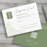 Bilingual Vietnamese Ranunculus Wedding RSVP