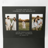 Bilingual Wedding Invitation - Chalkboard Photos  (Inside First)