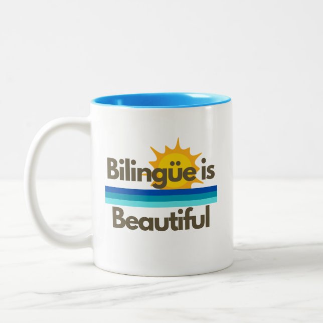 Bilingue is Beautiful Two-Tone Coffee Mug (Left)