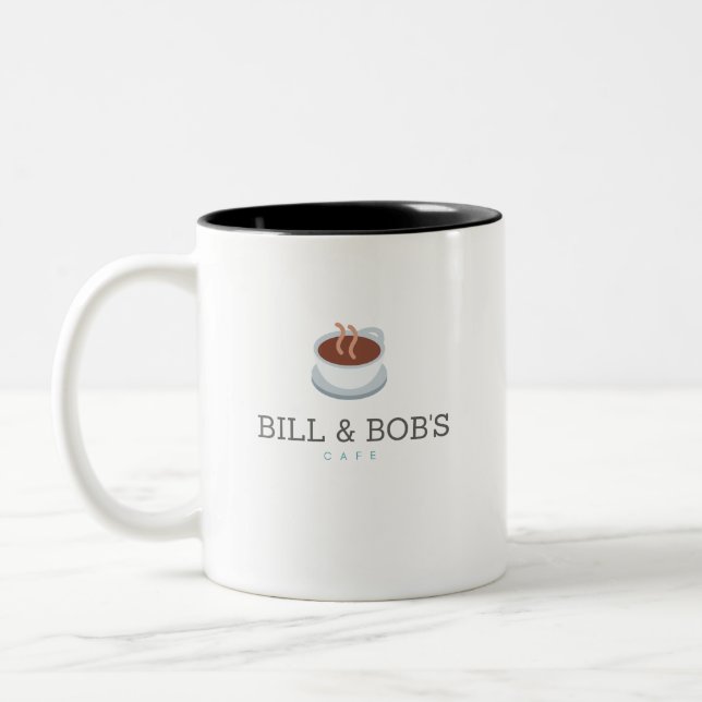 Bill and Bob's Cafe - Recovery Emotional Sobriety Two-Tone Coffee Mug (Left)