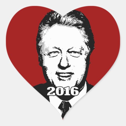 Bill Clinton 2016 Candidate Heart Sticker