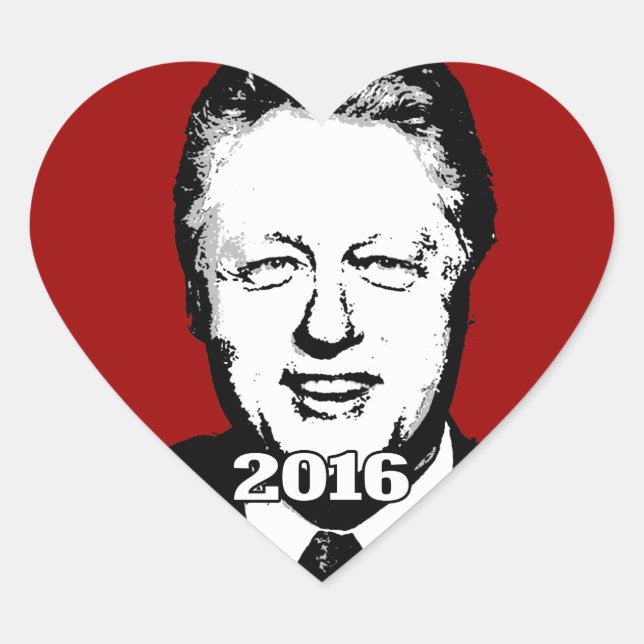 Bill Clinton 2016 Candidate Heart Sticker (Front)