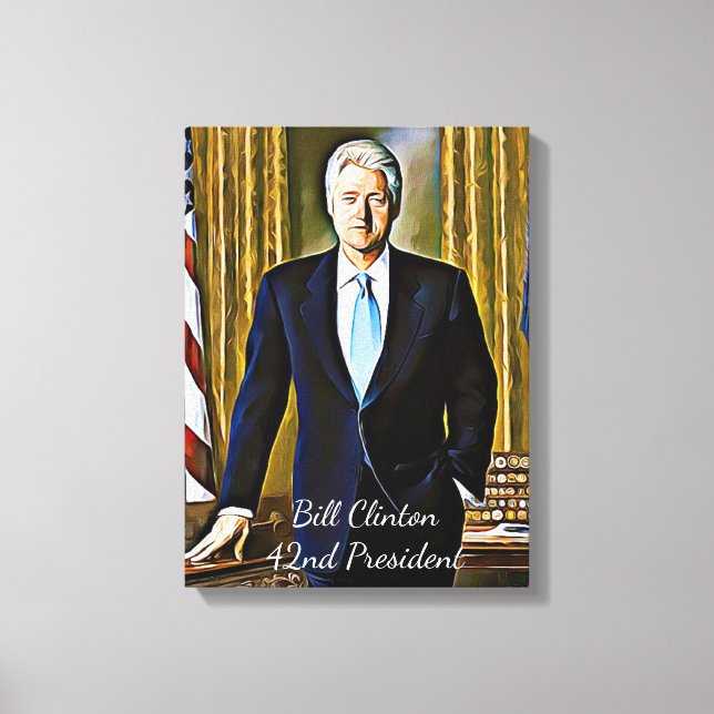 Bill Clinton 42nd President Keepsake Canvas Art (Front)