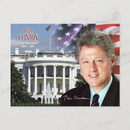 Bill Clinton _  42nd President of the US Postcard