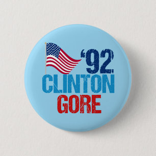 Bill Clinton Al Gore 1992 Button