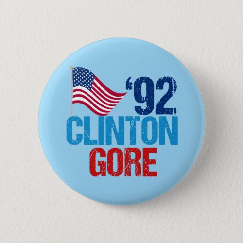 Bill Clinton Al Gore 1992 Button