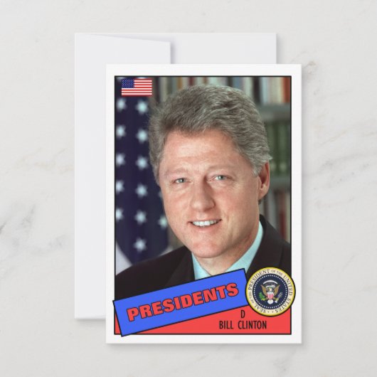 Bill Clinton Baseball Card (Front)