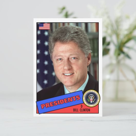 Bill Clinton Baseball Card (Standing Front)