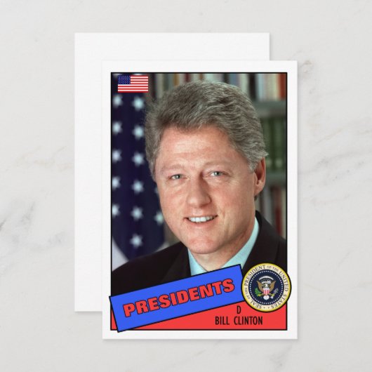 Bill Clinton Baseball Card (Front/Back)