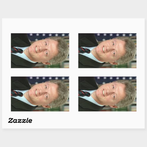 Bill Clinton Democratic President White House Rectangular Sticker