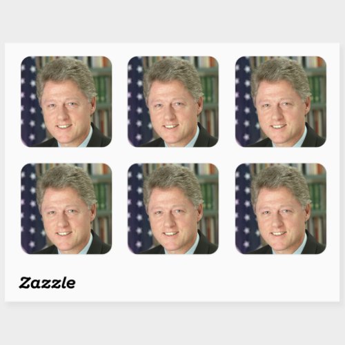 Bill Clinton Democratic President White House Square Sticker