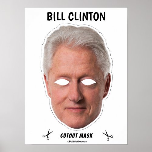 BILL CLINTON Halloween Mask Poster