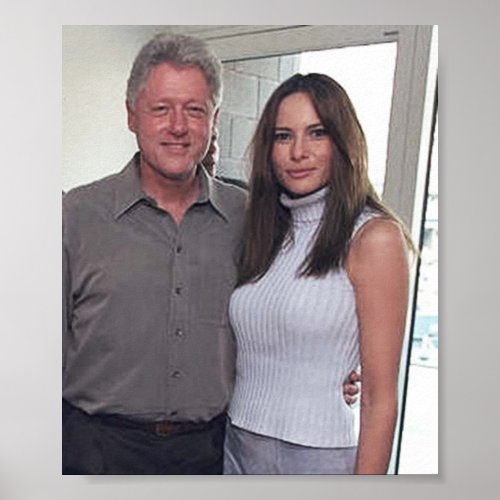 Bill Clinton  Melania Trump At The 2000 US Open Poster