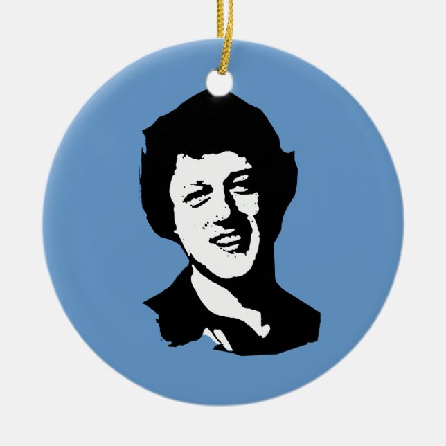 Bill Clinton retro Ceramic Ornament (Front)