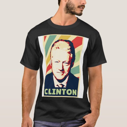 Bill Clinton Vintage Colors T_Shirt