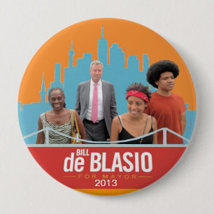 Bill de Blasio & Family NYC Mayor 2013 Button