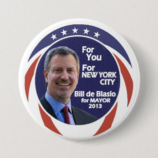 Bill de Blasio NYC Mayor 2012 Button