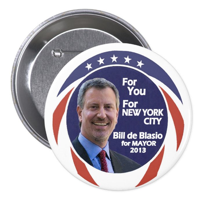 Bill de Blasio NYC Mayor 2012 Buttons