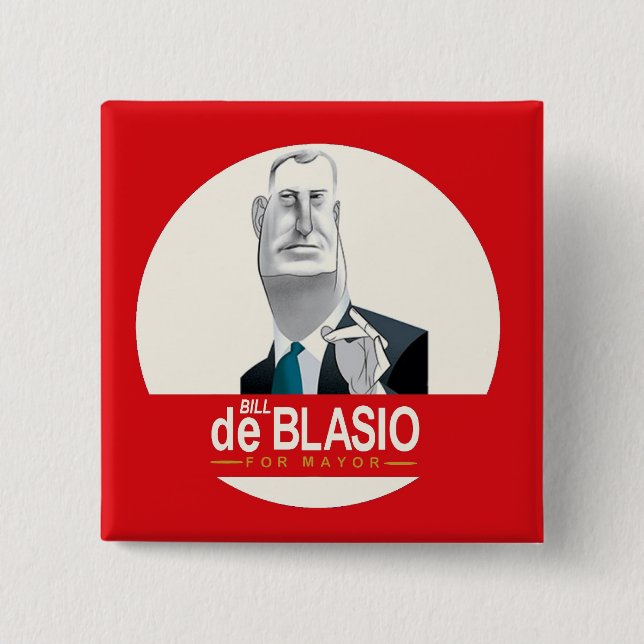 Bill de Blasio NYC Mayor 2013 Pinback Button (Front)