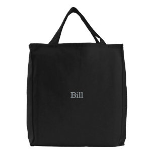 Bill Embroidered Mans Name, Tote Bag