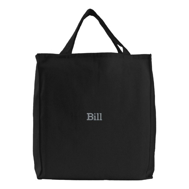 Bill Embroidered Mans Name, Tote Bag (Front)