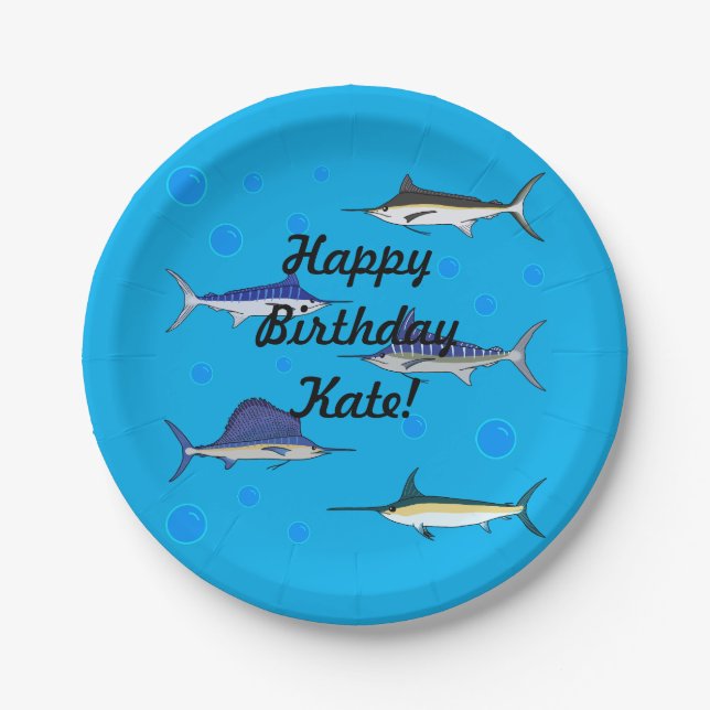 Bill Fish Paper Plates (Front)