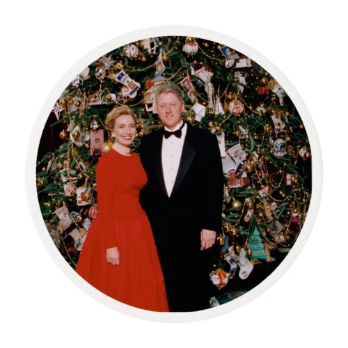 Bill  Hillary Clinton Christmas White House   Edible Frosting Rounds
