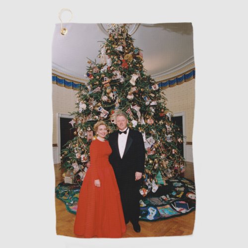 Bill  Hillary Clinton Christmas White House   Golf Towel