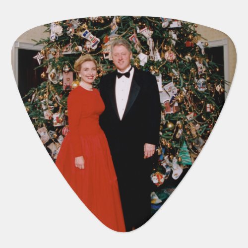 Bill  Hillary Clinton Christmas White House   Guitar Pick