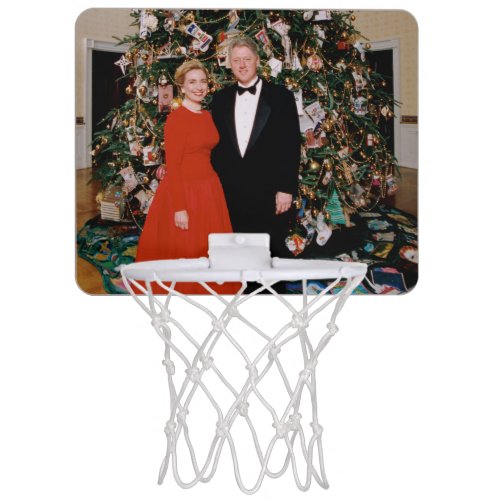 Bill  Hillary Clinton Christmas White House   Mini Basketball Hoop