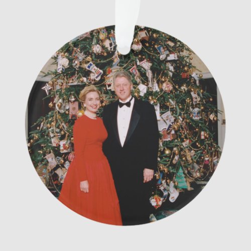 Bill  Hillary Clinton Christmas White House   Ornament