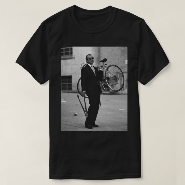 Bill Murray Bike Framed Art Print T-Shirt (Design Front)