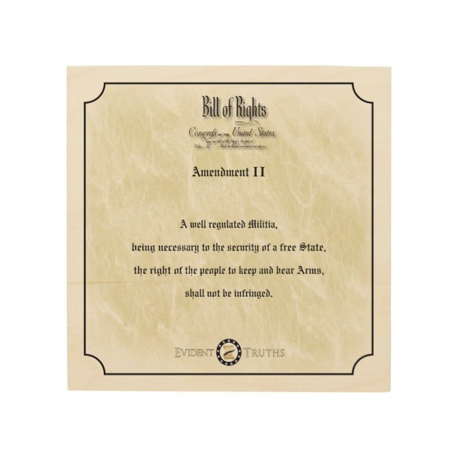 Bill of Rights - 2nd Amendment rustic wall plaque Wood Wall Art (Front)
