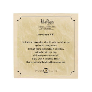 Bill of Rights -7th Amendment rustic wood plaque Wood Wall Decor