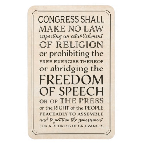 Bill of Rights Freedom of Speech and Religion Magnet