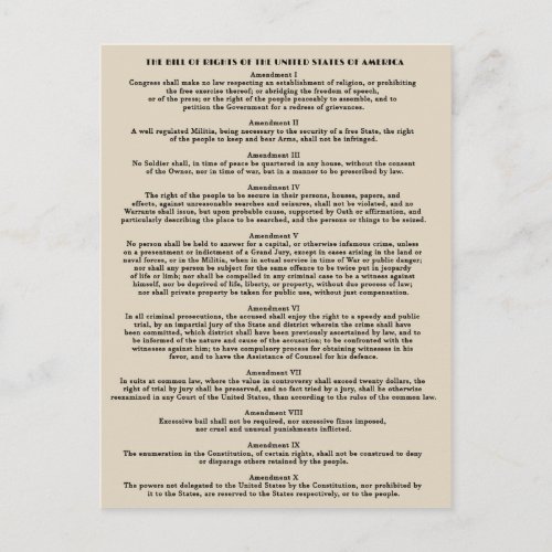 Bill of Rights Postcards