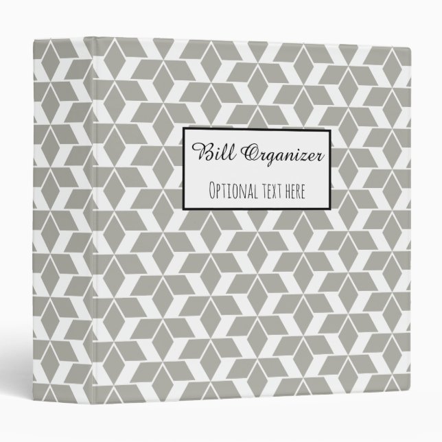 Bill Organizer Binder (Front/Spine)