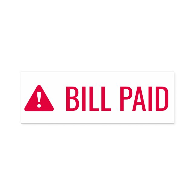 "BILL PAID" & Alert Icon Rubber Stamp (Design)
