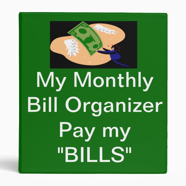 Bill Pay Organizer, Manage day to day finances 3 Ring Binder (Front)