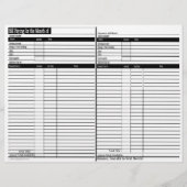 Bill Paying Schedule Sheets - Horizontal (Front)