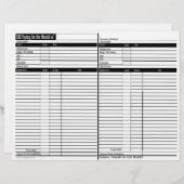 Bill Paying Schedule Sheets - Horizontal (Front/Back)