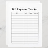 BILL PAYMENT TRACKER FLYER (Front/Back)