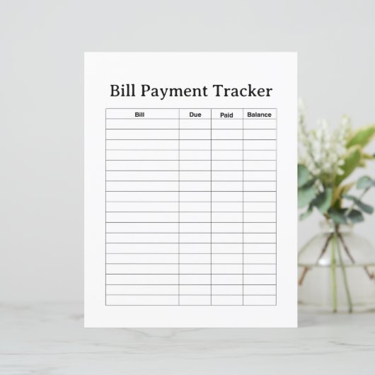 BILL PAYMENT TRACKER FLYER (Standing Front)