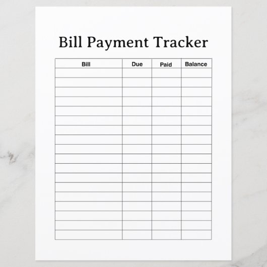 BILL PAYMENT TRACKER FLYER (Front)