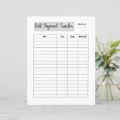 BILL PAYMENT TRACKER TEMPLATE (Standing Front)