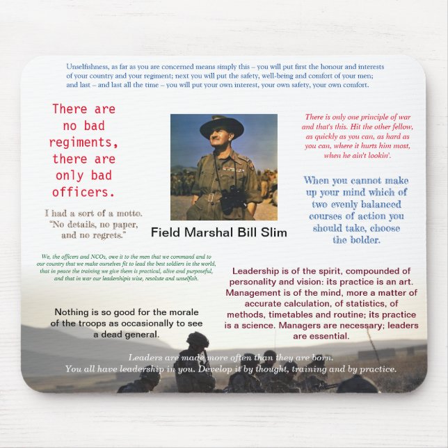 Bill Slim Leadership Mouse Mat (Front)
