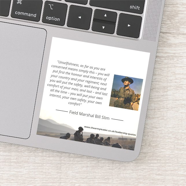 Bill Slim 'Unselfishness' Sticker (Detail)